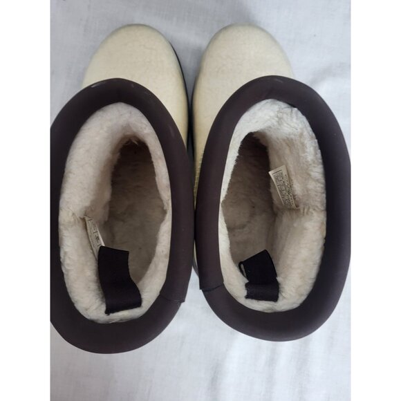 Koolaburra by UGG Ankle Boots Women Clear Waterproof Faux Fur Size 8 Brown Trim - Picture 6 of 9